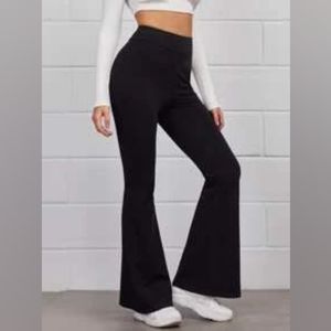 Black flare leg pants